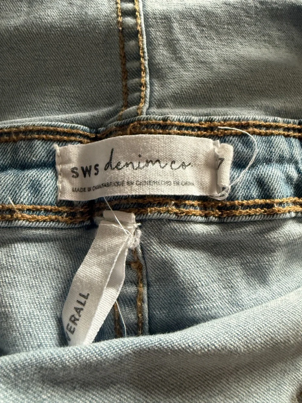 Light Blue Distressed Denim Overalls - Women Jeans - Picture 4 of 6